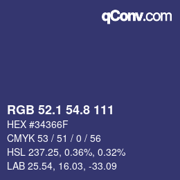 Color code: RGB 52.1 54.8 111 | qconv.com