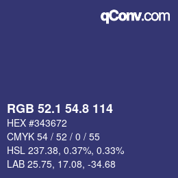 カラーコード: RGB 52.1 54.8 114 | qconv.com