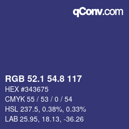 Color code: RGB 52.1 54.8 117 | qconv.com