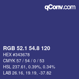 Color code: RGB 52.1 54.8 120 | qconv.com