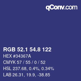 Color code: RGB 52.1 54.8 122 | qconv.com