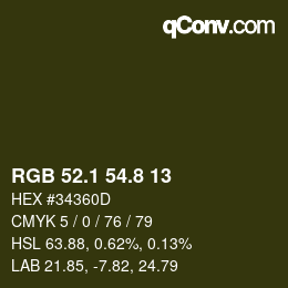 Color code: RGB 52.1 54.8 13 | qconv.com