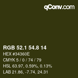 Color code: RGB 52.1 54.8 14 | qconv.com