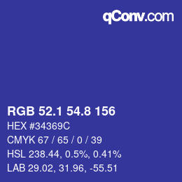カラーコード: RGB 52.1 54.8 156 | qconv.com