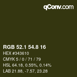 Color code: RGB 52.1 54.8 16 | qconv.com