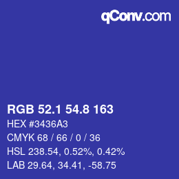 カラーコード: RGB 52.1 54.8 163 | qconv.com