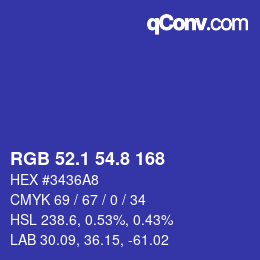 カラーコード: RGB 52.1 54.8 168 | qconv.com