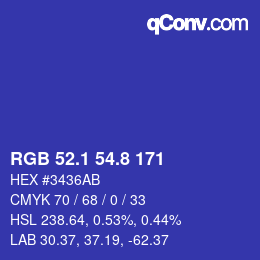 カラーコード: RGB 52.1 54.8 171 | qconv.com