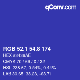 カラーコード: RGB 52.1 54.8 174 | qconv.com
