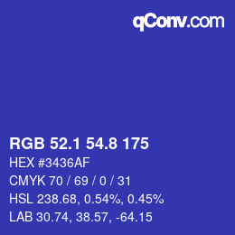 カラーコード: RGB 52.1 54.8 175 | qconv.com