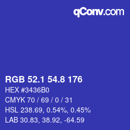 カラーコード: RGB 52.1 54.8 176 | qconv.com