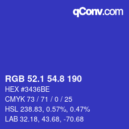 カラーコード: RGB 52.1 54.8 190 | qconv.com