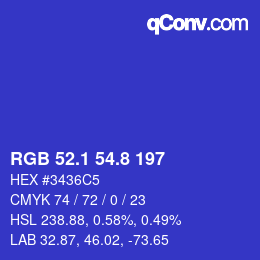 カラーコード: RGB 52.1 54.8 197 | qconv.com