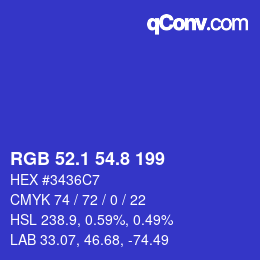カラーコード: RGB 52.1 54.8 199 | qconv.com