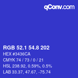 カラーコード: RGB 52.1 54.8 202 | qconv.com
