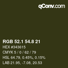 Color code: RGB 52.1 54.8 21 | qconv.com