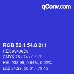 カラーコード: RGB 52.1 54.8 211 | qconv.com