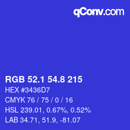 カラーコード: RGB 52.1 54.8 215 | qconv.com