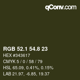 Color code: RGB 52.1 54.8 23 | qconv.com