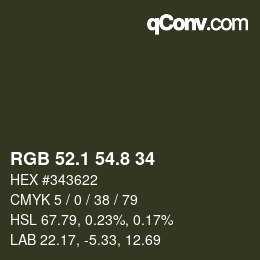 Color code: RGB 52.1 54.8 34 | qconv.com