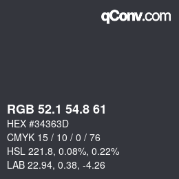 Color code: RGB 52.1 54.8 61 | qconv.com