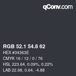 カラーコード: RGB 52.1 54.8 62 | qconv.com