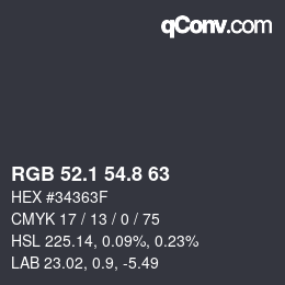Color code: RGB 52.1 54.8 63 | qconv.com