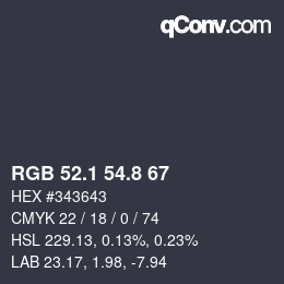 Color code: RGB 52.1 54.8 67 | qconv.com