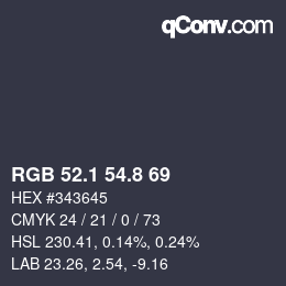 カラーコード: RGB 52.1 54.8 69 | qconv.com