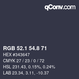 Color code: RGB 52.1 54.8 71 | qconv.com
