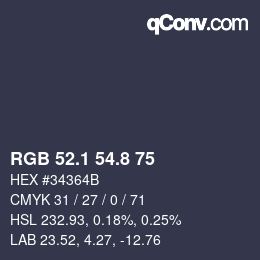 Color code: RGB 52.1 54.8 75 | qconv.com