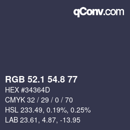 Color code: RGB 52.1 54.8 77 | qconv.com