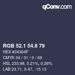 Color code: RGB 52.1 54.8 79 | qconv.com