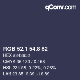 Color code: RGB 52.1 54.8 82 | qconv.com