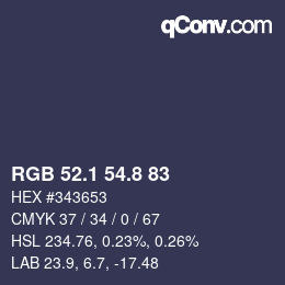 Color code: RGB 52.1 54.8 83 | qconv.com