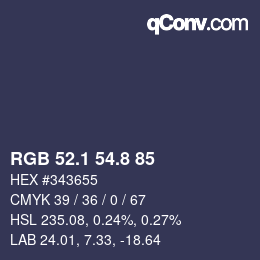 Color code: RGB 52.1 54.8 85 | qconv.com