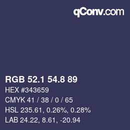 カラーコード: RGB 52.1 54.8 89 | qconv.com