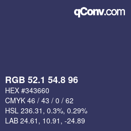 Color code: RGB 52.1 54.8 96 | qconv.com