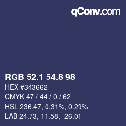 Color code: RGB 52.1 54.8 98 | qconv.com