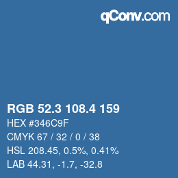 カラーコード: RGB 52.3 108.4 159 | qconv.com