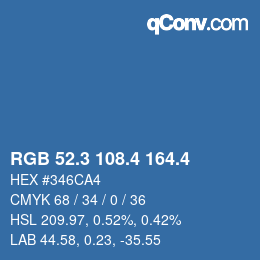 カラーコード: RGB 52.3 108.4 164.4 | qconv.com