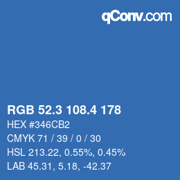 カラーコード: RGB 52.3 108.4 178 | qconv.com