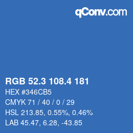 カラーコード: RGB 52.3 108.4 181 | qconv.com