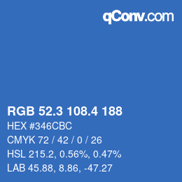 カラーコード: RGB 52.3 108.4 188 | qconv.com