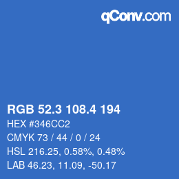 カラーコード: RGB 52.3 108.4 194 | qconv.com