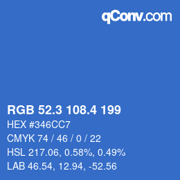 カラーコード: RGB 52.3 108.4 199 | qconv.com