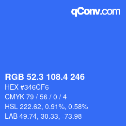 カラーコード: RGB 52.3 108.4 246 | qconv.com