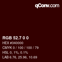 カラーコード: RGB 52.7 0 0 | qconv.com