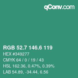 カラーコード: RGB 52.7 146.6 119 | qconv.com