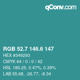 カラーコード: RGB 52.7 146.6 147 | qconv.com
